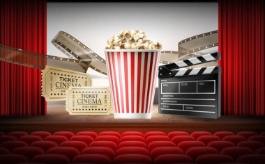 Sinema kavramı 3d vektör çizim