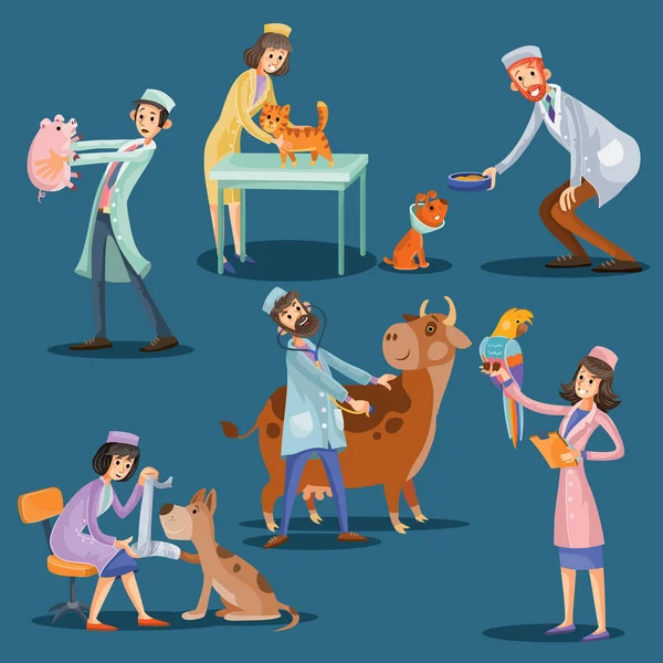 Conjunto De Antecedentes E Situações Na Clínica Veterinária De Animais.  Ilustração do Vetor - Ilustração de doméstico, jogo: 192657802