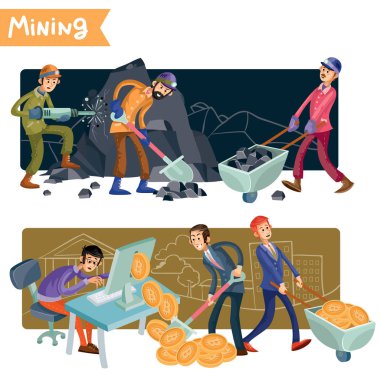 Bitcoin incelemesi kavramı vektör çizim