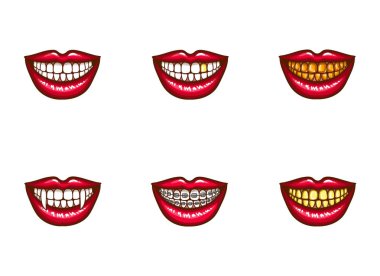 Diş tasarımı için kırmızı kadın dudak Clipart