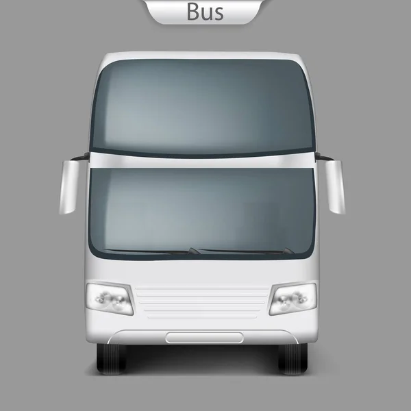 Vector realista autobús autobús maqueta vista frontal — Vector de stock