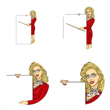 Vektör pop sanat dizi avatar simgeleri kullanıcıların sosyal ağ, Bloglar, profili simgeleri için yuvarlak.