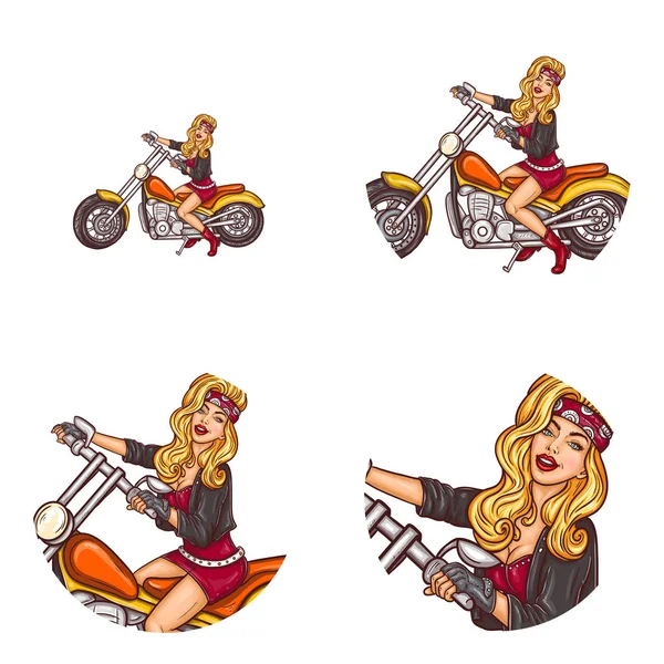 Set of vector pop art round avatar icons for users of social networking, blogs, profile icons. Stock Illustration
