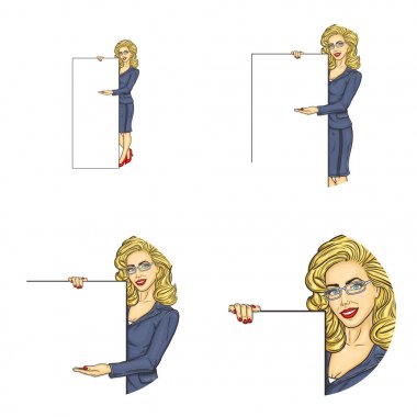 Vektör yuvarlak kadın avatarları ayarla