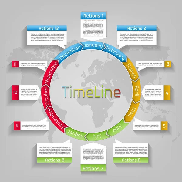 Flujo Trabajo Infografía Presentación Negocio Vectorial Diseño Planificador Línea Tiempo — Vector de stock