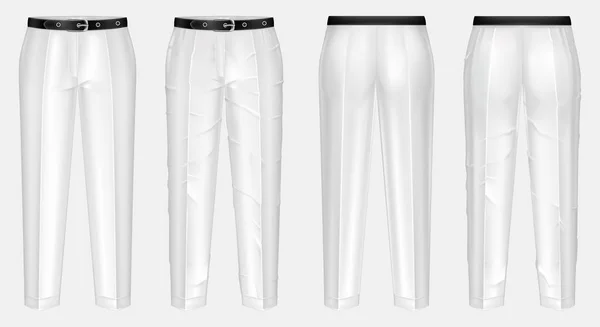 Pareja vectorial de pantalones blancos planchados y arrugados — Archivo Imágenes Vectoriales