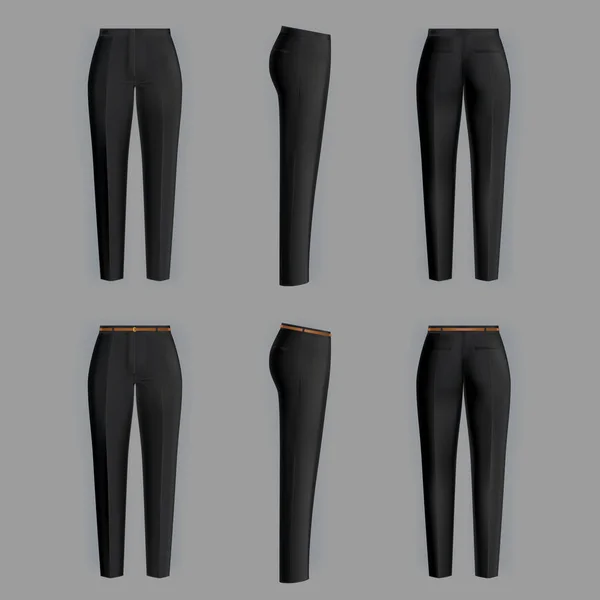 Pantaloni formali realistici vettoriali da donna — Vettoriale Stock