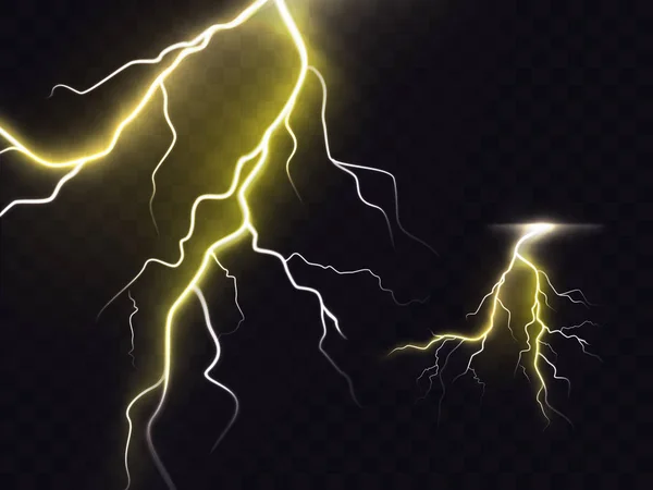 3D-Vektor realistische Darstellung des Blitzes — Stockvektor