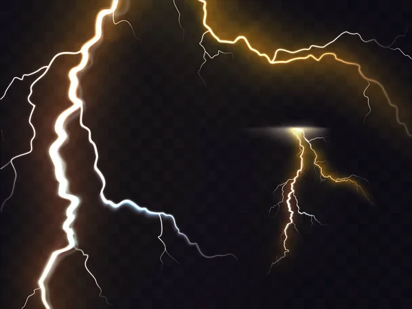 3D-realistische vectorillustratie van thunderbolt — Stockvector