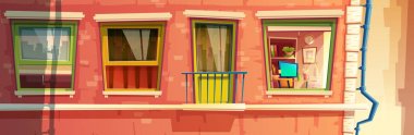 Vector illustration of house facade element clipart