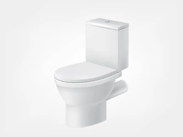 Vector 3d realistico WC coperchio mockup bianco — Vettoriale Stock