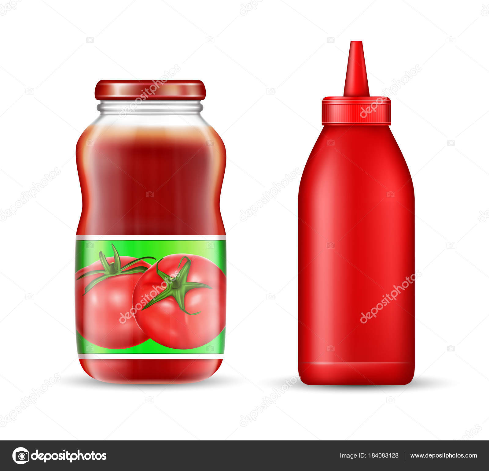 Download Vector Realistic Tomato Ketchup Bottles Mockup Set Vector Image By C Vectorpocket Vector Stock 184083128