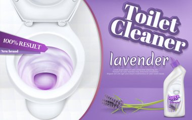 Tuvalet temizleyici vektör promosyon afiş