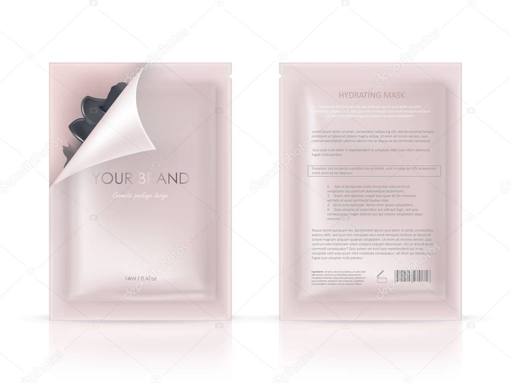Vector blank package, sachet for cosmetic product