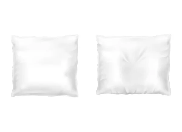Vector realistic set with square white pillows — Stock Vector