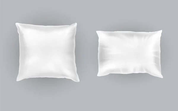 Vector realistic set of two white pillows