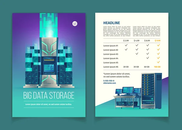 Vector brochure with data storage services — Stock Vector