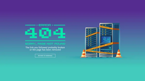 Página não encontrada, 404 error vector concept banner — Vetor de Stock