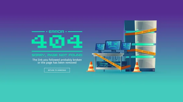 Página não encontrada, 404 error vector concept banner — Vetor de Stock