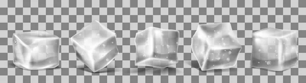 Vektor 3D realistische Eiswürfel, gefrorene Blöcke — Stockvektor