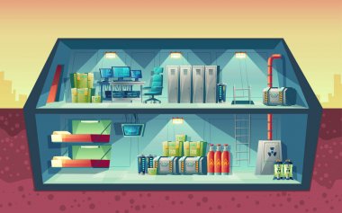 Gizli Bilimsel Laboratuarı kesiti vektör
