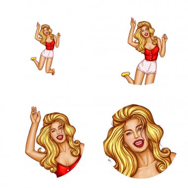 Sarışın kadın vektör pop sanat avatar