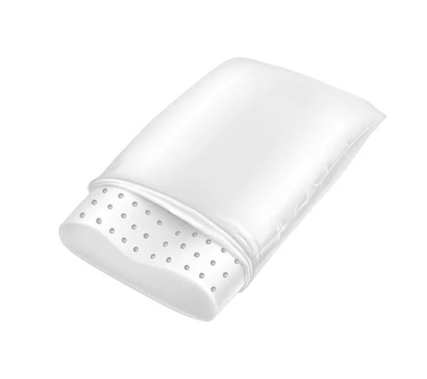 Vector 3d realista travesseiro de látex ortopédico branco — Vetor de Stock