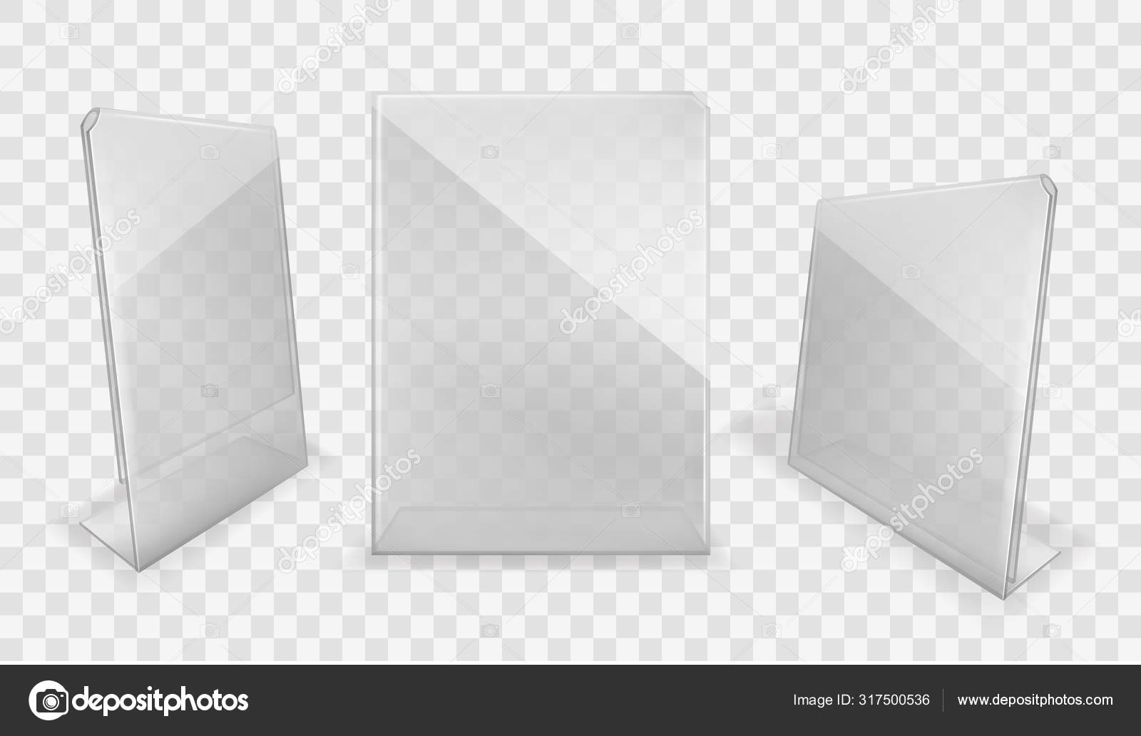 Download Acrylic Table Displays Plastic Glass Card Holders Vector Image By C Vectorpocket Vector Stock 317500536