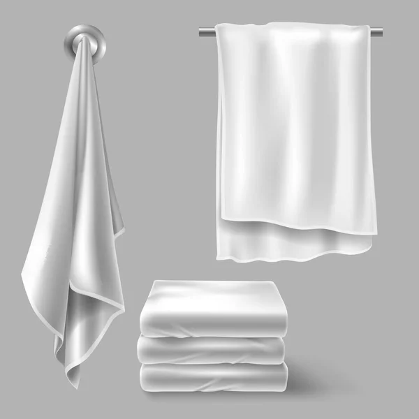 Mockup with white cloth towels — Stock Vector