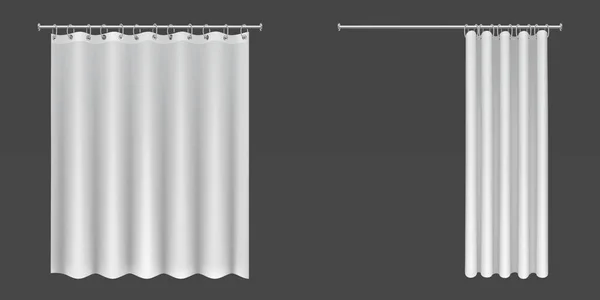 Offene und geschlossene weiße Duschvorhänge — Stockvektor