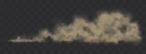 Chmura pyłu drogowego spod kół — Wektor stockowy