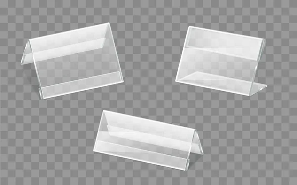 Nameplates plástico o acrílico porta vector conjunto — Archivo Imágenes Vectoriales