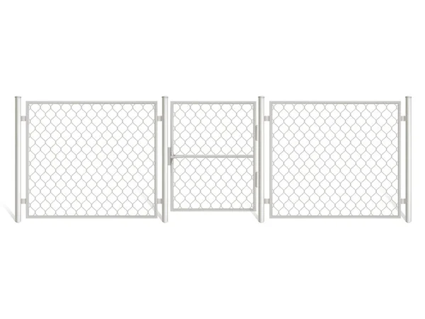 Draad hek geïsoleerd op witte achtergrond, rabitz. — Stockvector