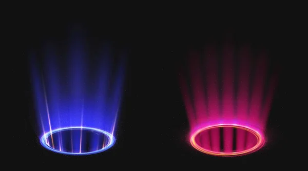 Волшебные порталы с эффектом синего и розового света Стоковый вектор