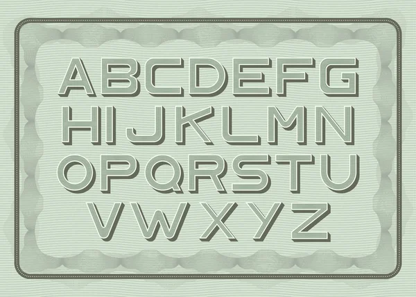 Geldschrift, Dollar-lateinisches Alphabet, serifenlose Schrift — Stockvektor