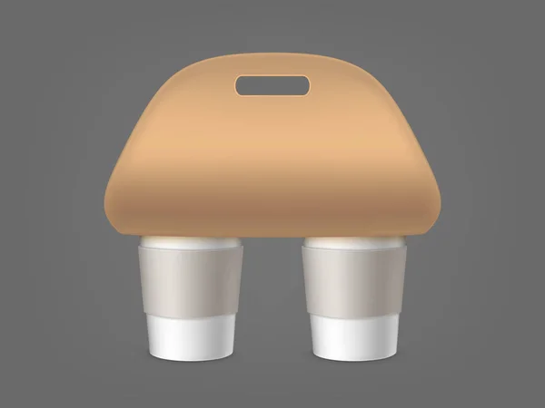 Porte-tasses à café. Emballage vide pour le transport — Image vectorielle
