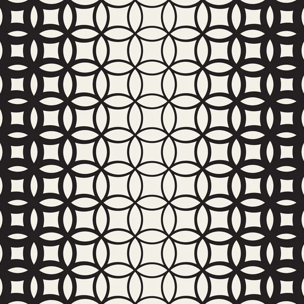 Modèle de treillis de cercle noir et blanc sans couture vectoriel — Image vectorielle