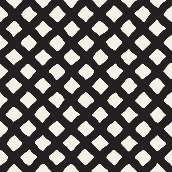 Vektör sorunsuz siyah ve beyaz el çekilmiş Rhombus desen — Stok Vektör