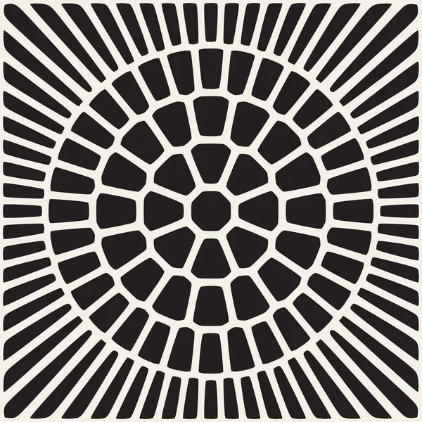 Vektor schwarz und weiß abgerundete Spitze ornamentales Muster — Stockvektor