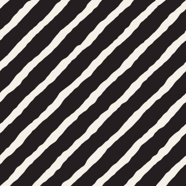 Kaba diyagonal çizgili desen vektör sorunsuz siyah ve beyaz el çekilmiş