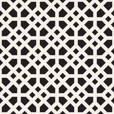 Vektör sorunsuz siyah ve beyaz mozaik kafes desen