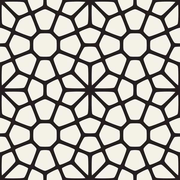 Patrón de enrejado de mosaico blanco y negro sin costura vectorial — Archivo Imágenes Vectoriales