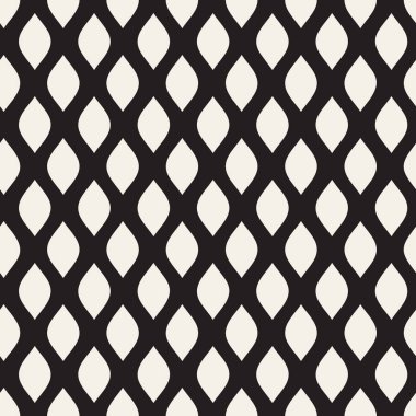 Vektör sorunsuz siyah ve beyaz yaprak şekli desen