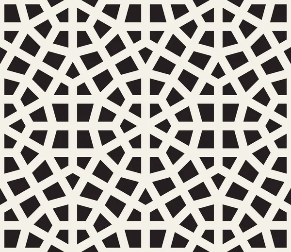 黒と白のシームレスな六角線パターン ベクトル — ストックベクタ