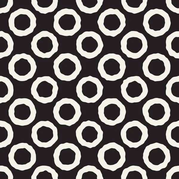 Vecteur sans couture noir et blanc motif de cercles de mélange — Image vectorielle