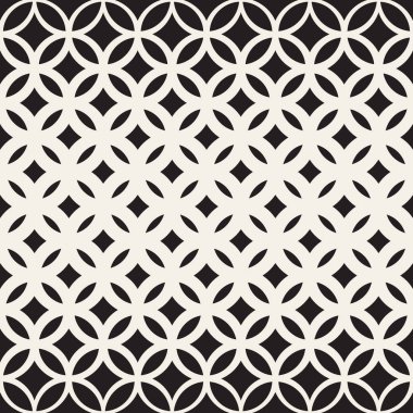 Vektör sorunsuz siyah ve beyaz daire kafes desen