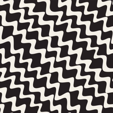 Dalgalı diyagonal çizgili desen vektör Dikişsiz el çekilmiş