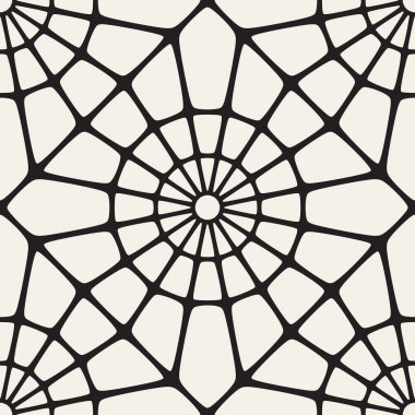 Vektör sorunsuz siyah ve beyaz dantel süs modeli yuvarlak