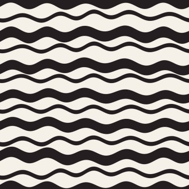 Dalgalı yatay çizgili desen vektör Dikişsiz el çekilmiş