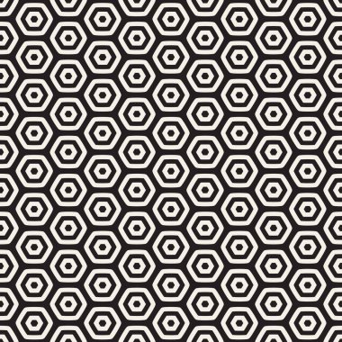 Vektör sorunsuz siyah ve beyaz petek ızgara geometrik desen
